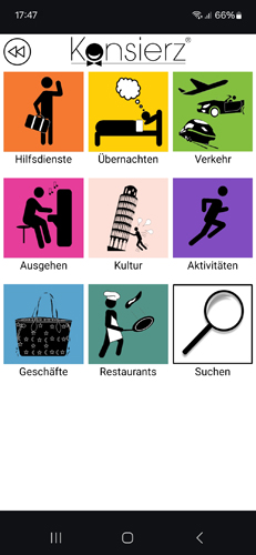 Hauptmenü Konsierz - Feel Free 24/7 App-500px