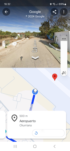 Konsierz - Feel Free 24/7- App- Route Malaga Flughafen Split Screen -500px hoog